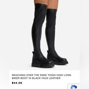 EGO OVER THE KNEE platform biker boot - SIZE US 8
